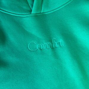 Cmfrt Signature Hoodie Aqua Large EUC unisex oversized pullover sweatshirt